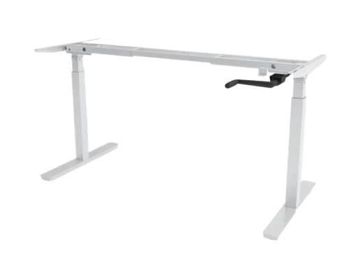 Stelaż biurka z regulacją wysokości manualny bialy