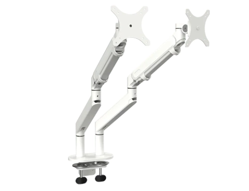 Uchwyt na dwa monitory biały