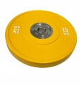 Obciążenie olimpijskie 2x15 KG bumper PRO 15 KG zółty WZMOCNIONY
